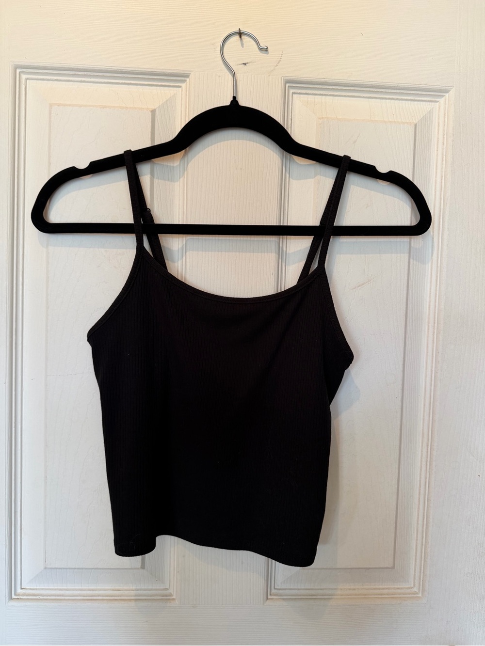 American Eagle Outfitters Black Ribbed cropped Camisole Tank